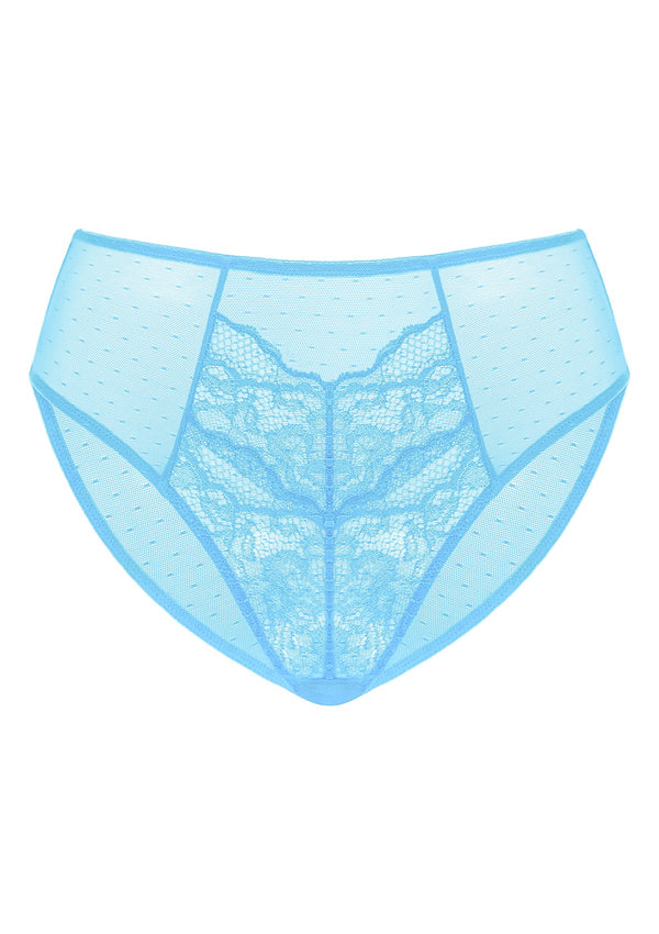 Enchante High-Rise Capri Blue Lace Brief Underwear
