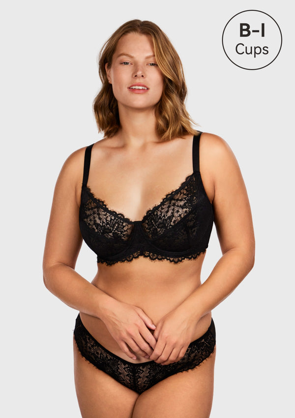 Black Sunflower Underwire Lace Bra