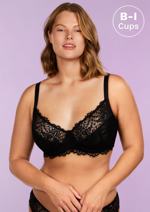 Black Sunflower Underwire Lace Bra