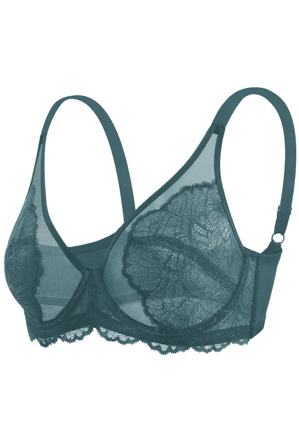 Blossom Dark Blue Unlined Lace Bra