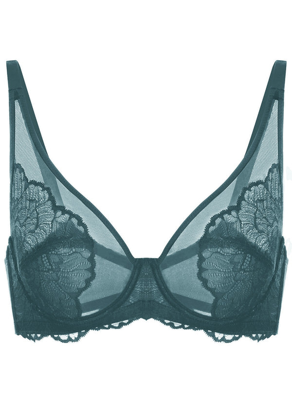 Blossom Dark Blue Unlined Lace Bra
