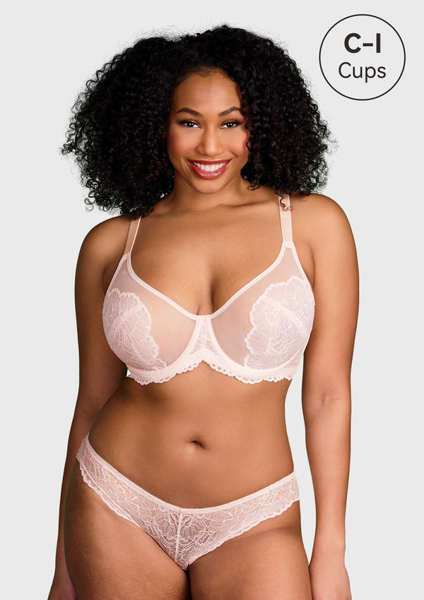 Blossom Dusty Peach Unlined Lace Bra