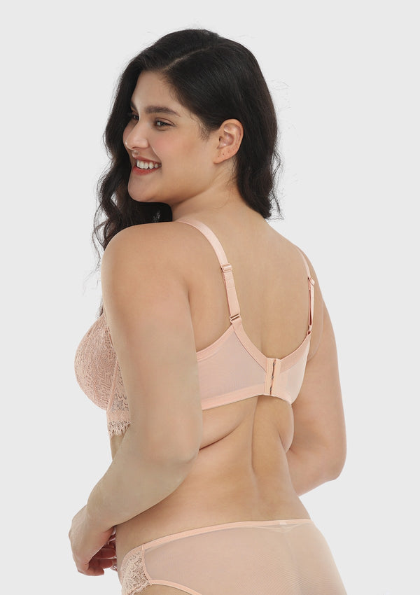 Pink Sunflower Underwire Lace Bra