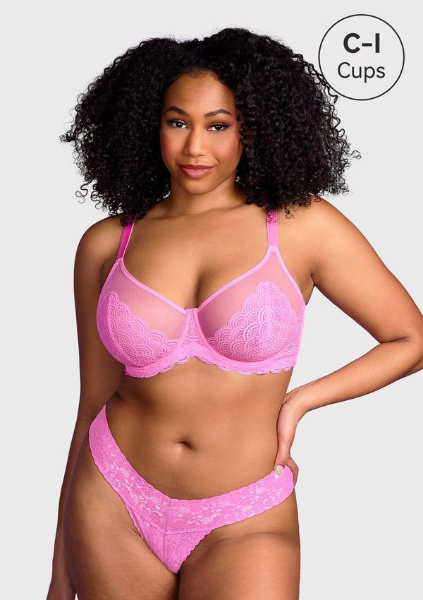Mermaid Scales Lace Unlined Bra