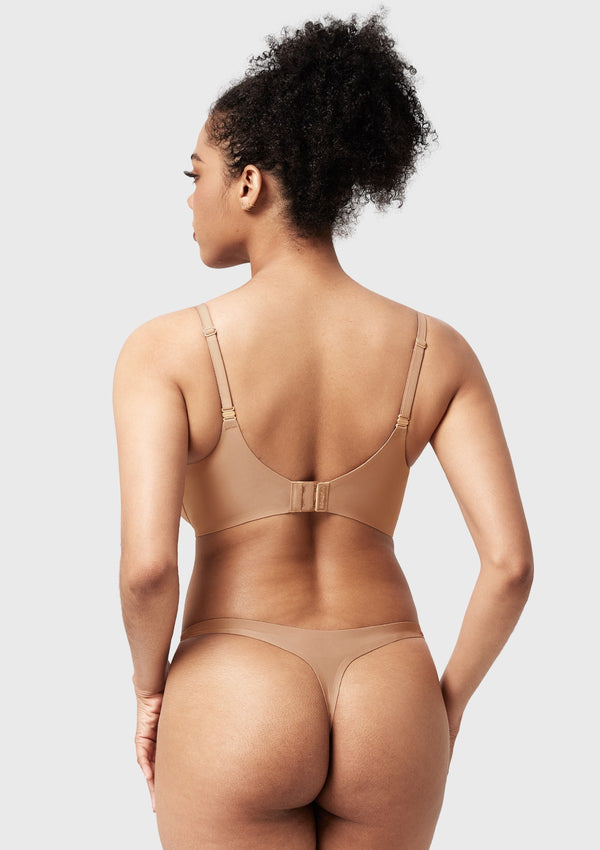 Songful Seamless Support Plunge Push-Up Lightly Padded T-Shirt Full Coverage Underwire Bra