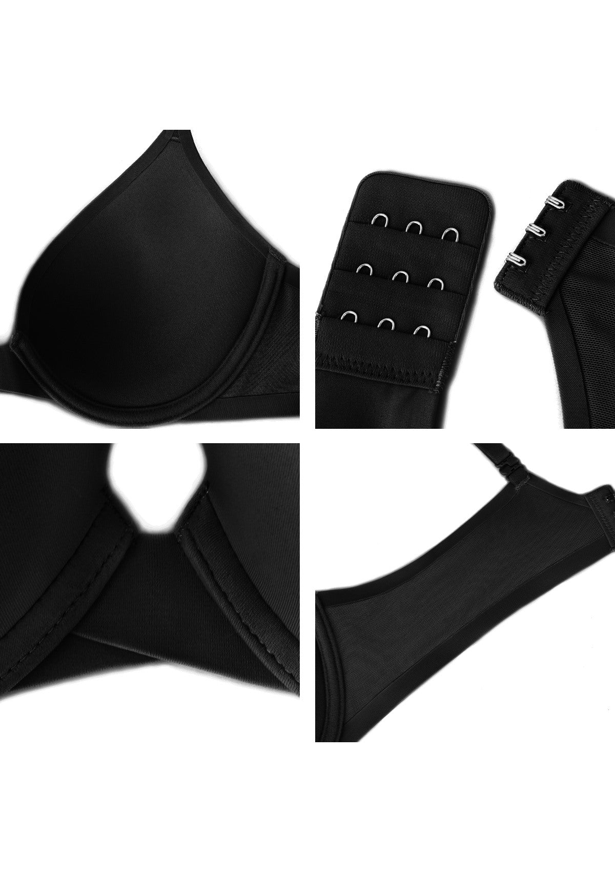 Songful Seamless Support Plunge Push-Up Lightly Padded T-Shirt Full Coverage Underwire Bra