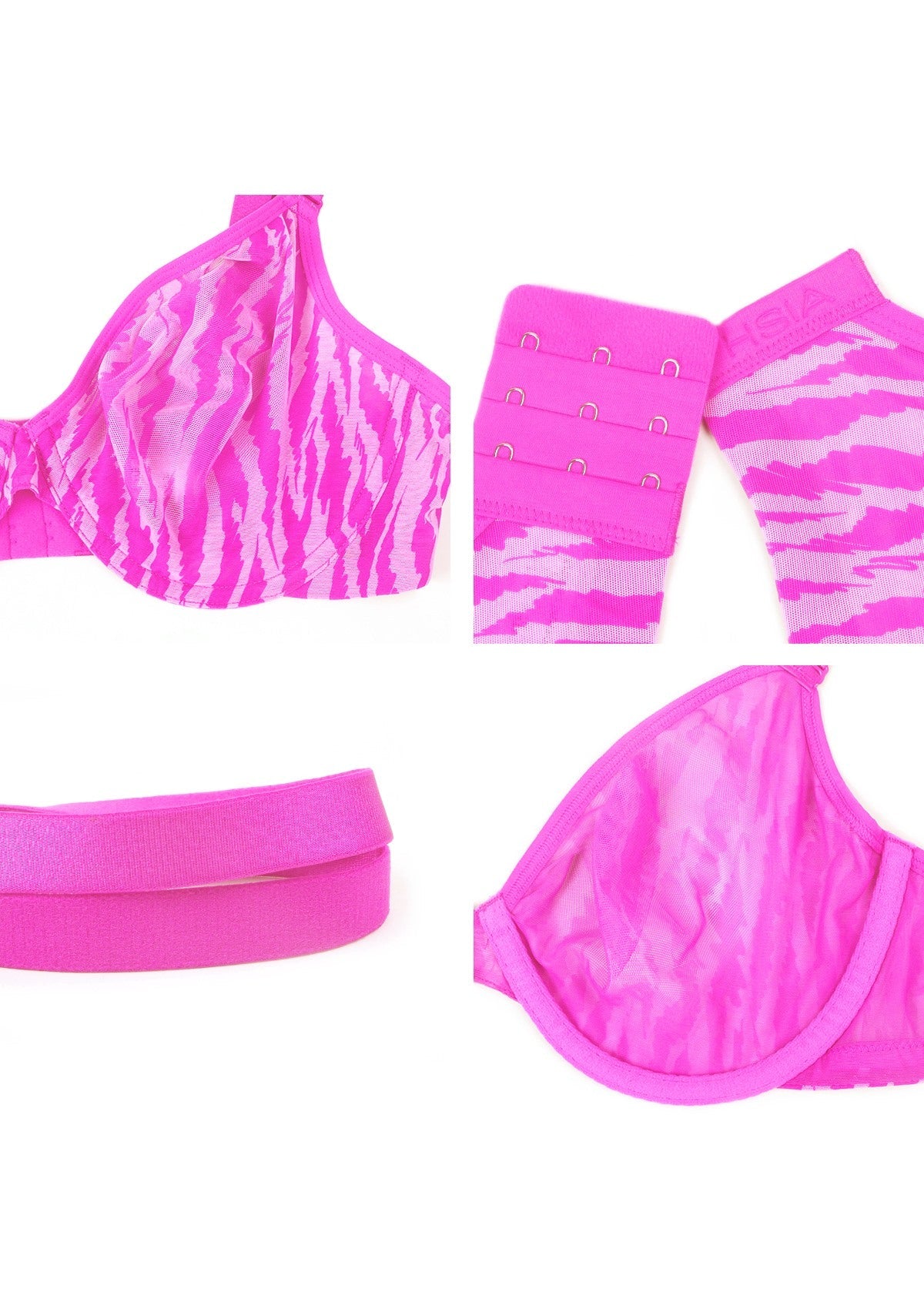 Zebra Wild Unlined Mesh Underwire Bra
