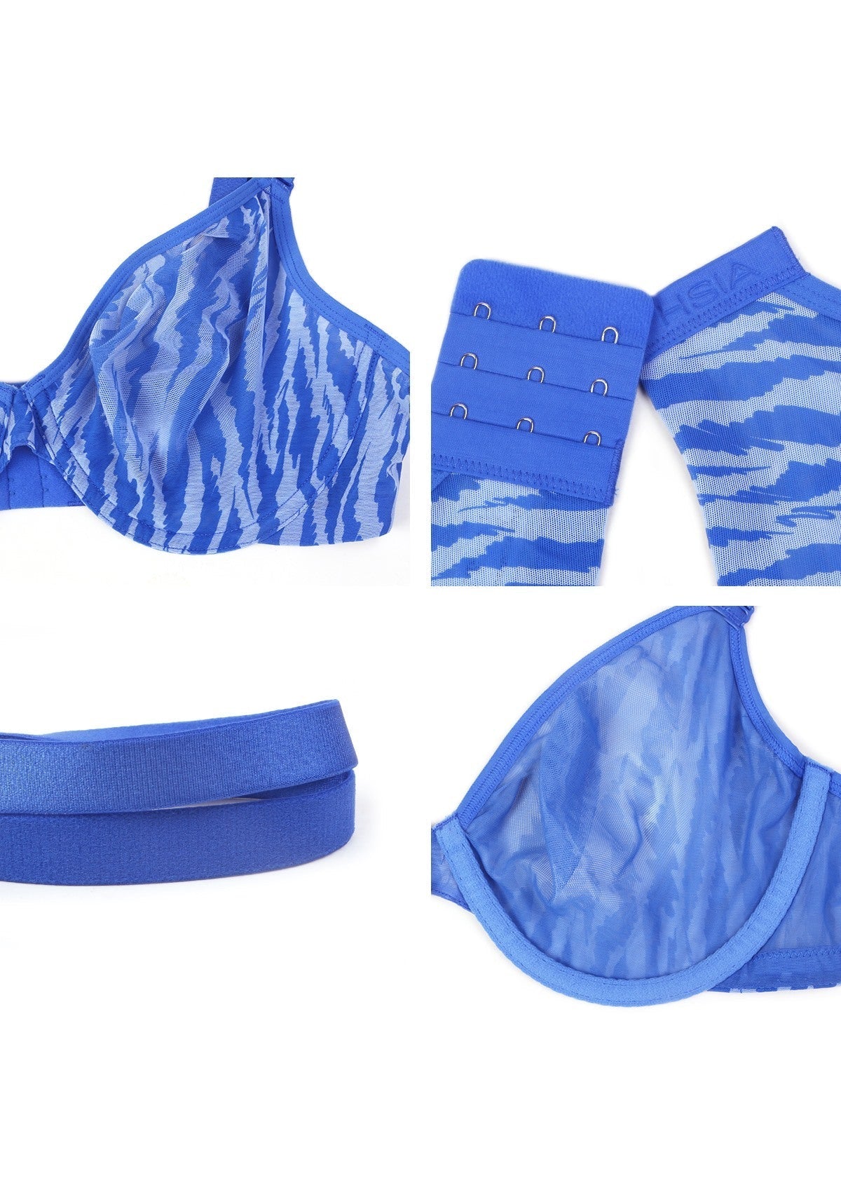 Zebra Wild Unlined Mesh Underwire Bra
