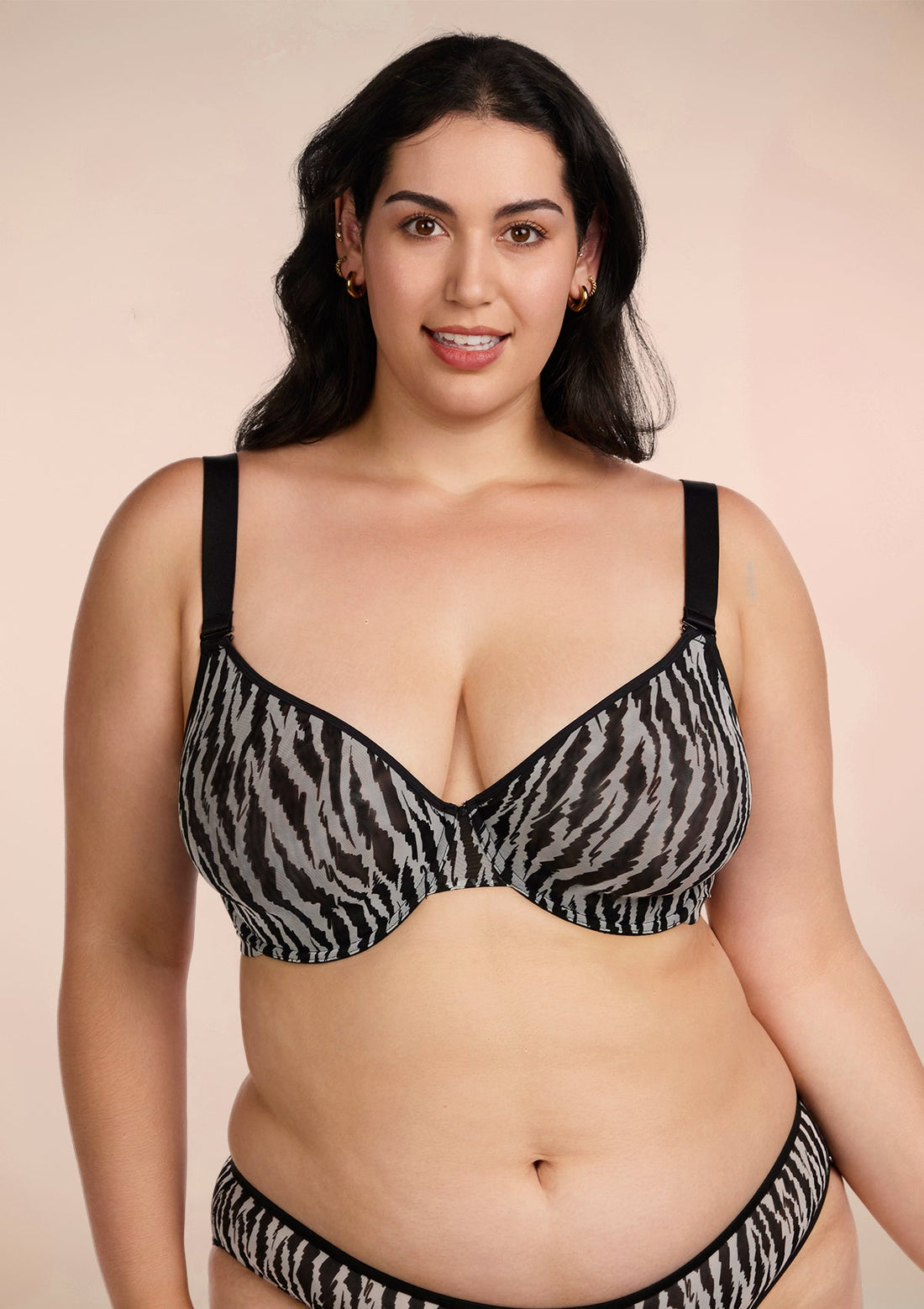 Zebra Wild Unlined Underwire Mesh Bra