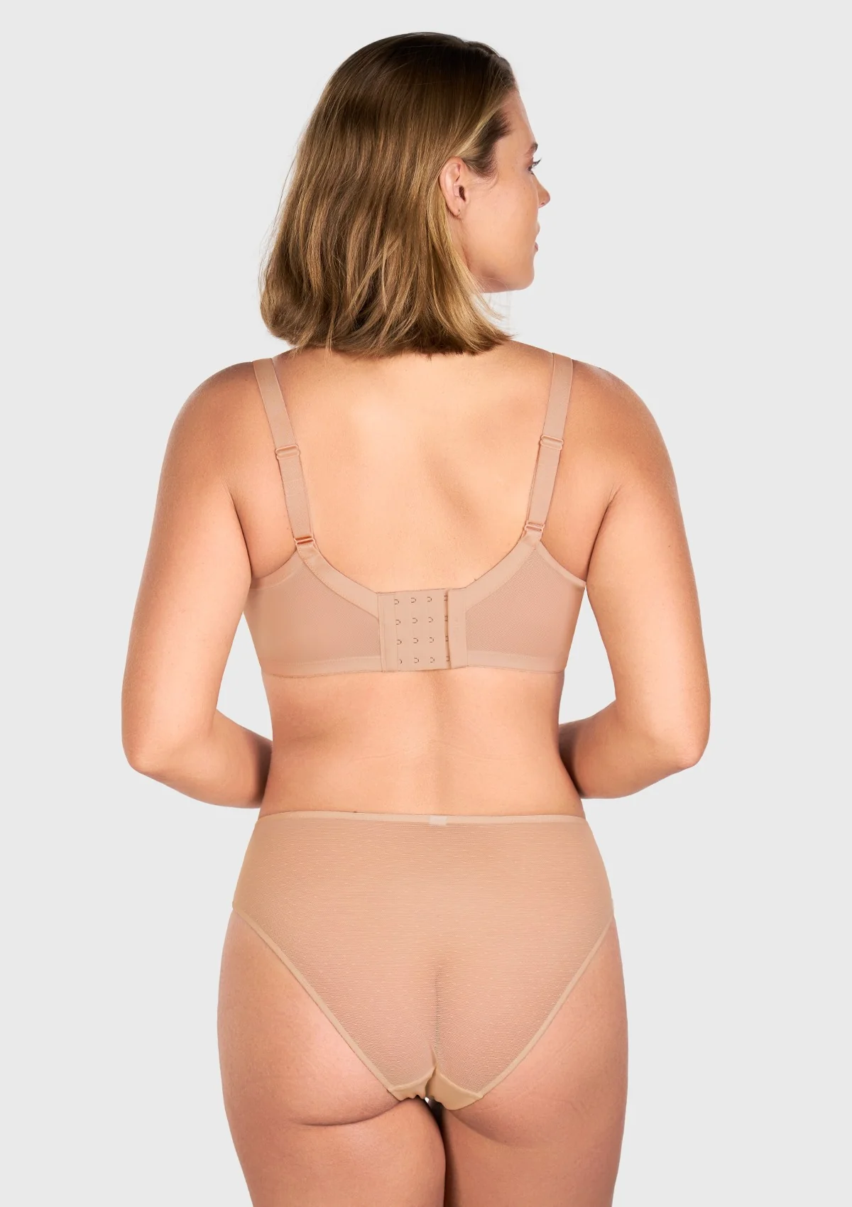 Enchante Warm Beige Lace Unlined Full Coverage Underwire Bra