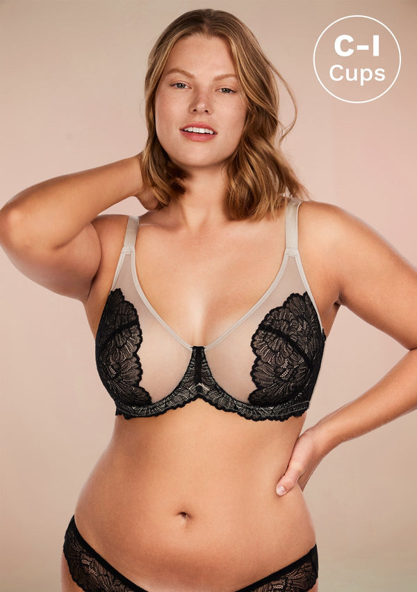 Blossom Black Unlined Lace Bra
