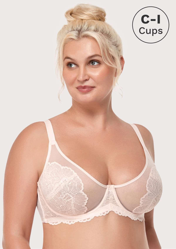 Blossom Dusty Peach Unlined Lace Bra