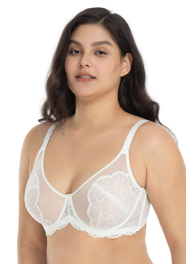 Blossom Dusty Peach Unlined Lace Bra