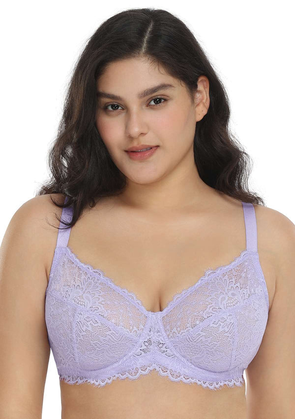 Pink Sunflower Underwire Lace Bra