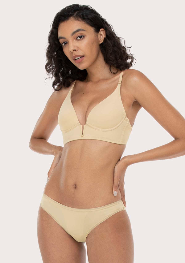 Deep V Plunge Low Back Wire Bra