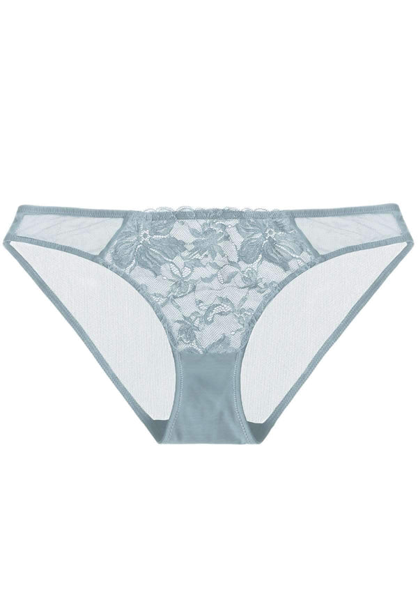 Breathable Sexy Lace Pewter Blue Bikini Underwear
