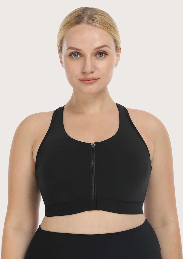 Front Zip Medium-Impact Sports Bra