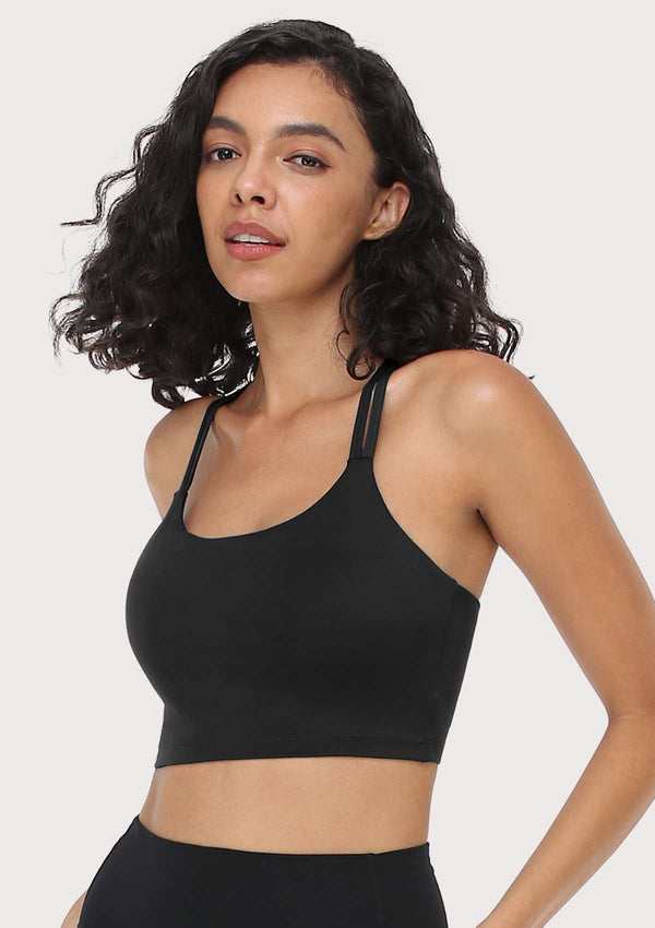 Wireless Low-Impact Crisscross Padded Sports Singlet Sports Bra