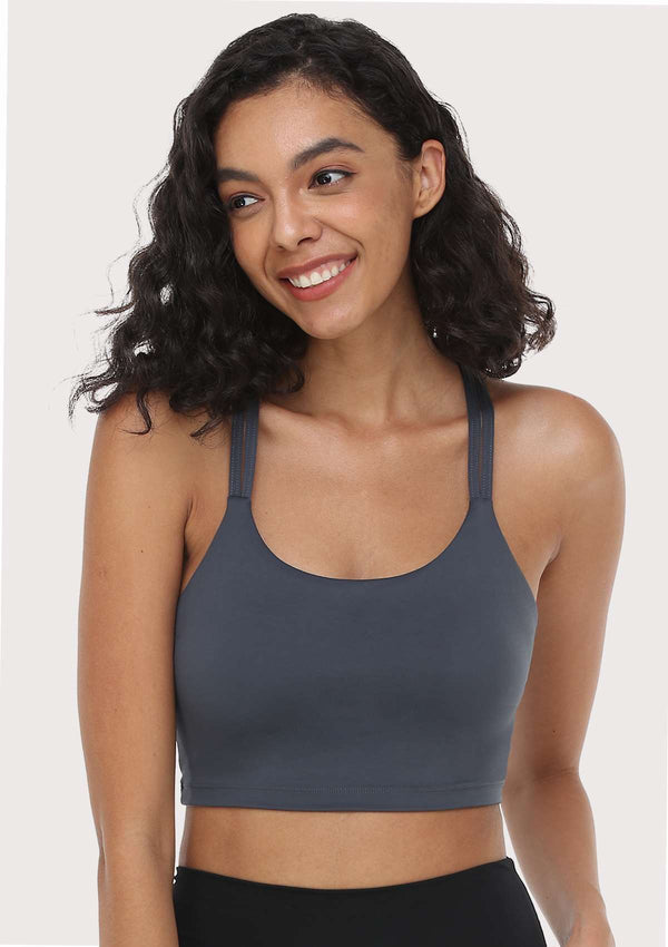 Wireless Low-Impact Crisscross Padded Sports Singlet Sports Bra