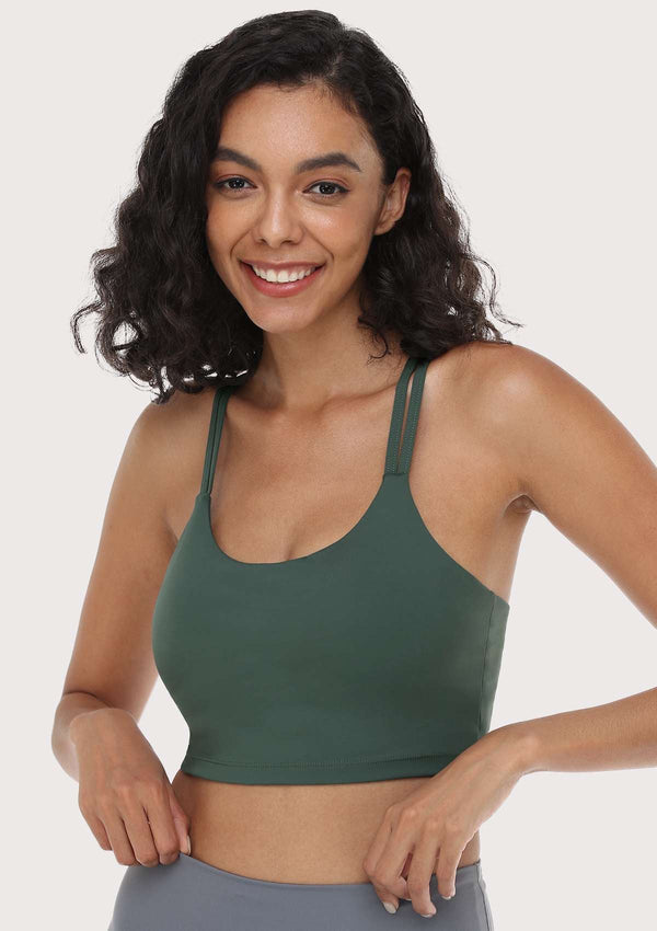 Wireless Low-Impact Crisscross Padded Sports Singlet Sports Bra