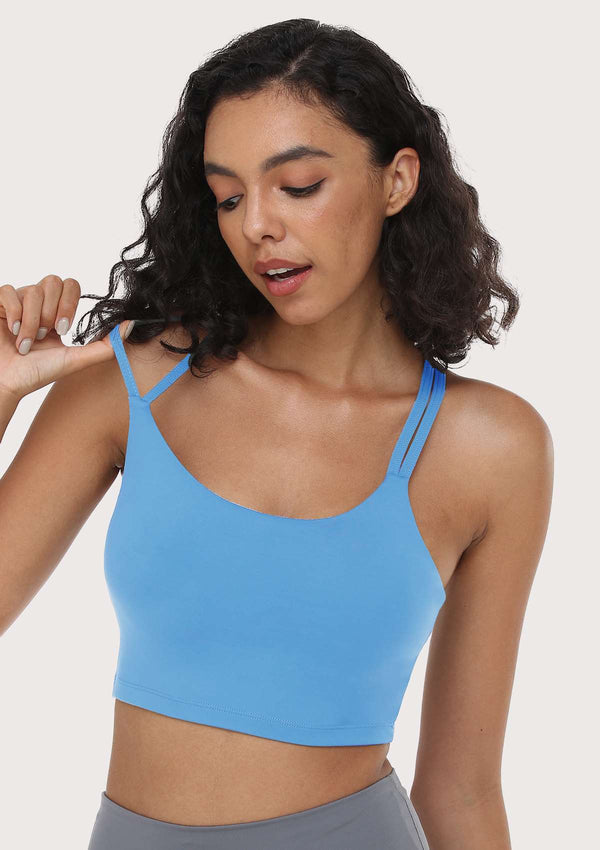 Wireless Low-Impact Crisscross Padded Sports Singlet Sports Bra