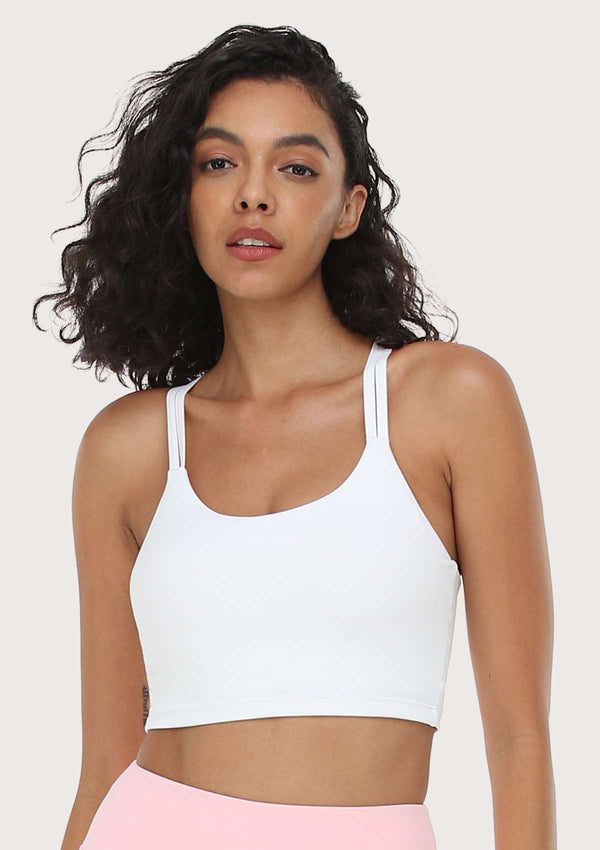 Wireless Low-Impact Crisscross Padded Sports Singlet Sports Bra