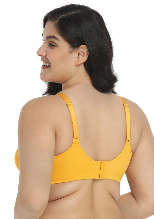 Billie Cross Front Strap Yellow Smooth Sheer Mesh Underwire Bra