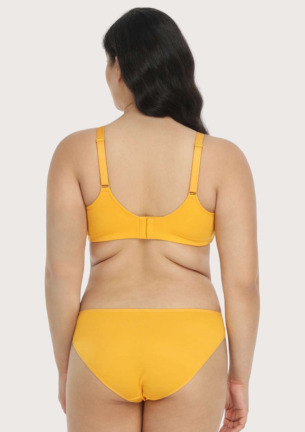 Billie Cross Front Strap Yellow Smooth Sheer Mesh Underwire Bra