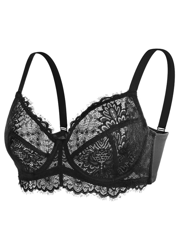Black Sunflower Underwire Lace Bra