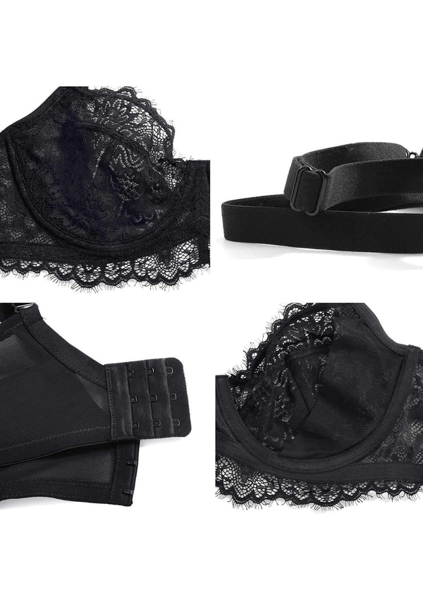 Black Sunflower Underwire Lace Bra