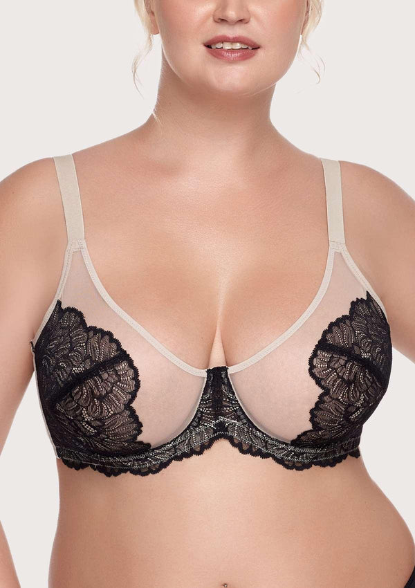 Blossom Black Unlined Lace Bra