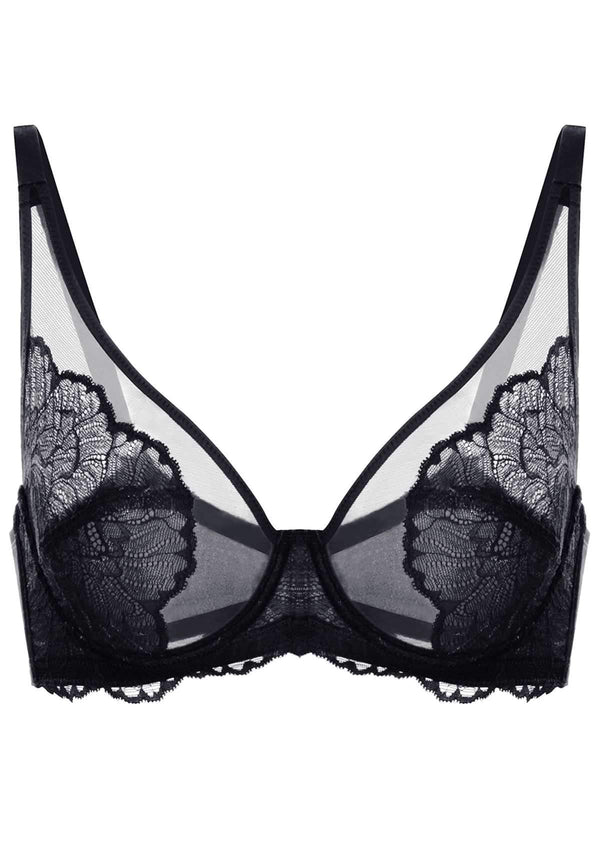 Blossom Black Unlined Lace Bra