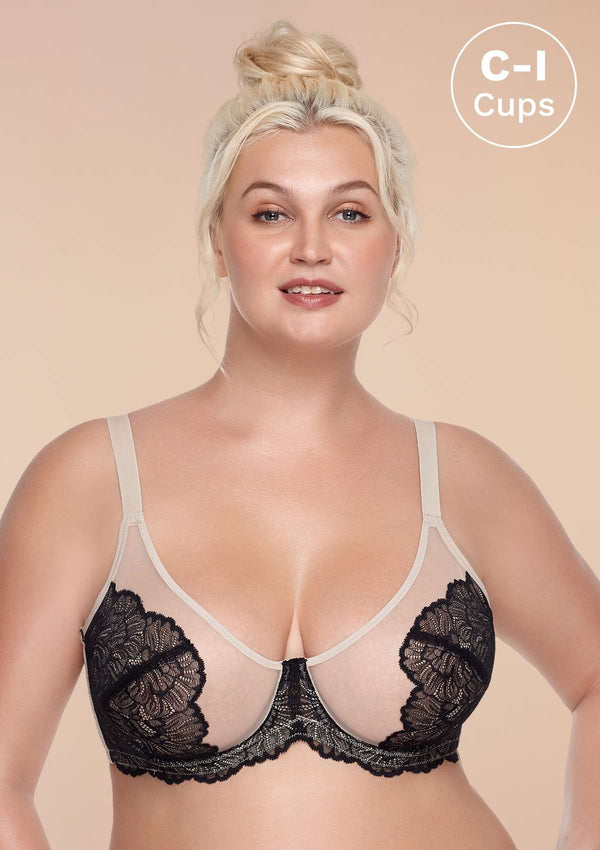 Blossom Black Unlined Lace Bra
