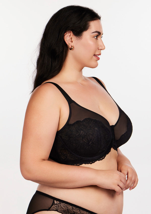 Blossom Black Unlined Lace Bra