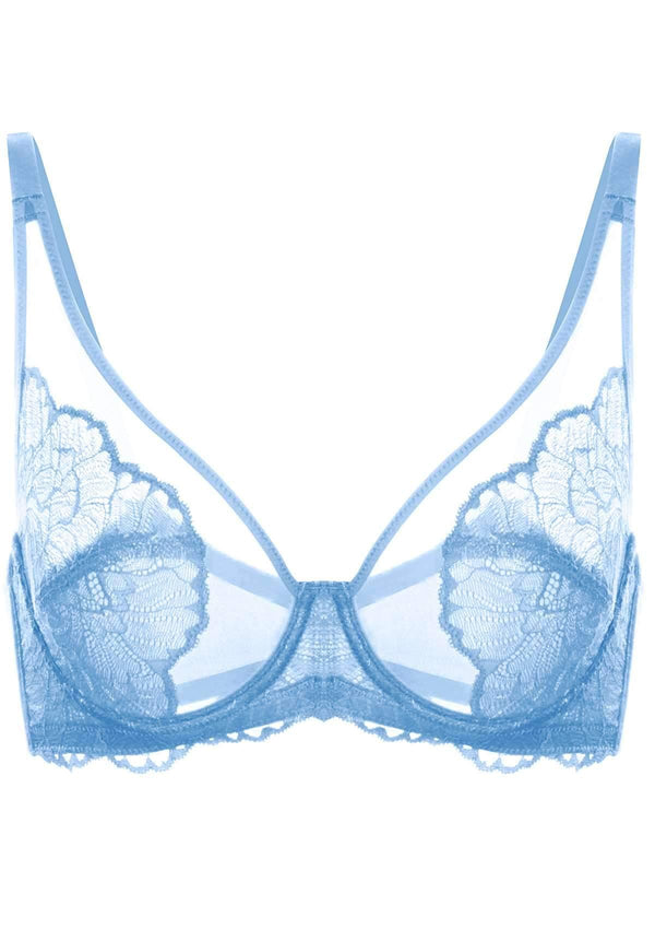 Blossom Blue Unlined Lace Bra