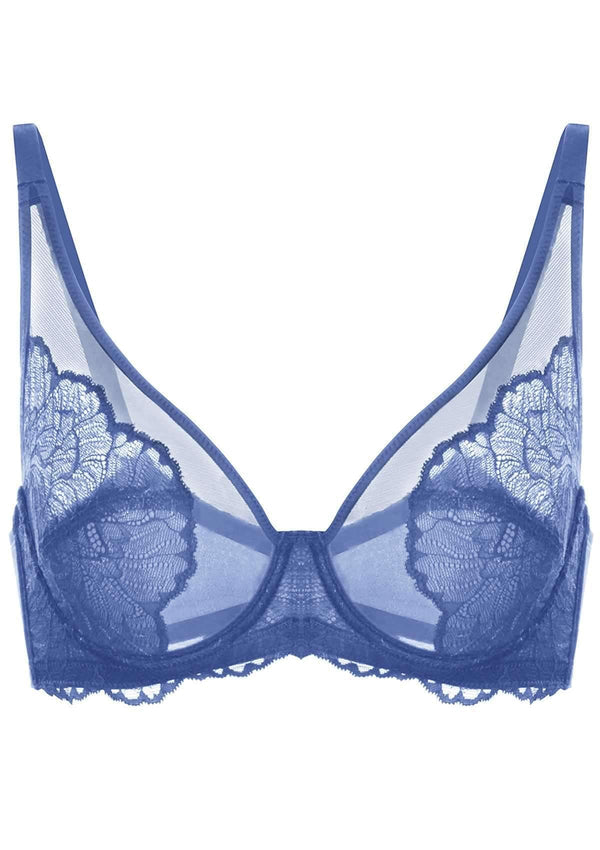 Blossom Blue Unlined Lace Bra