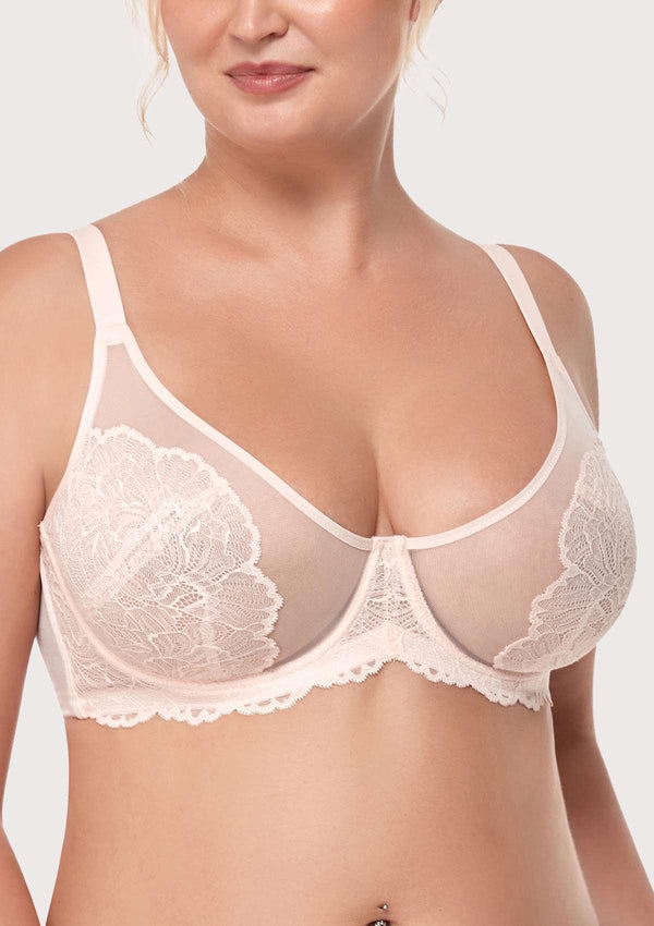 Blossom Dusty Peach Unlined Lace Bra