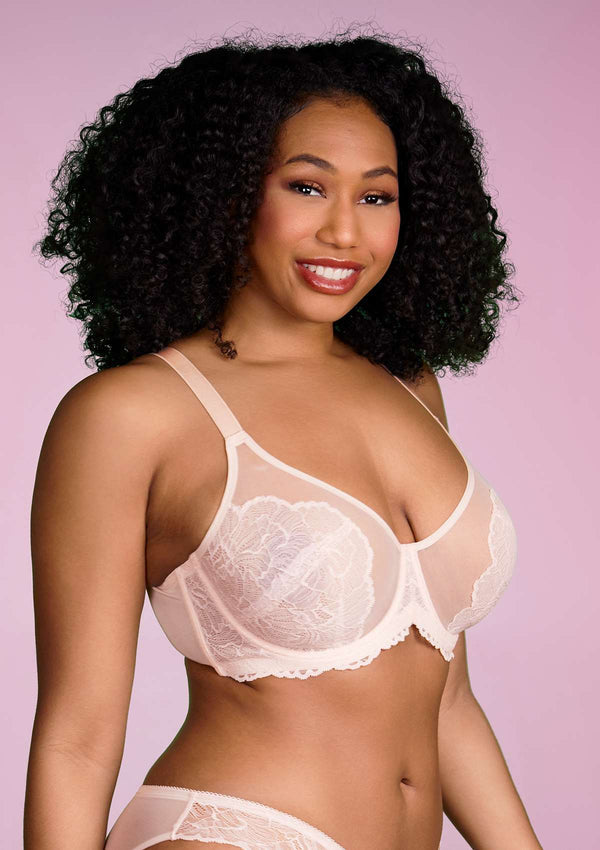 Blossom Dusty Peach Unlined Lace Bra