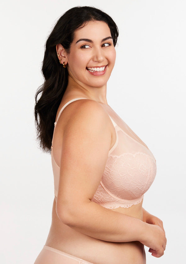 Blossom Dusty Peach Unlined Lace Bra