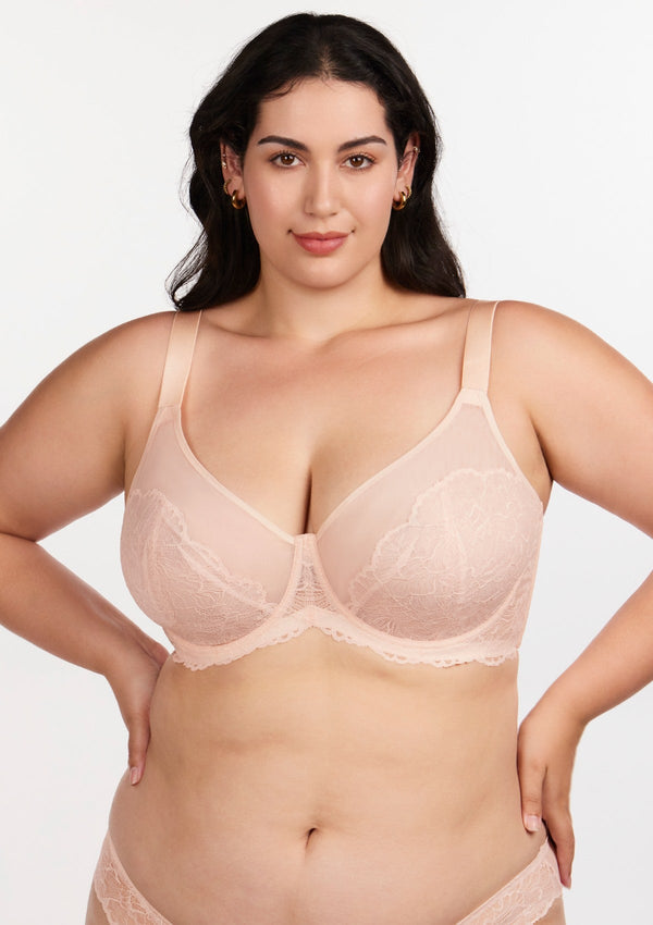 Blossom Dusty Peach Unlined Lace Bra