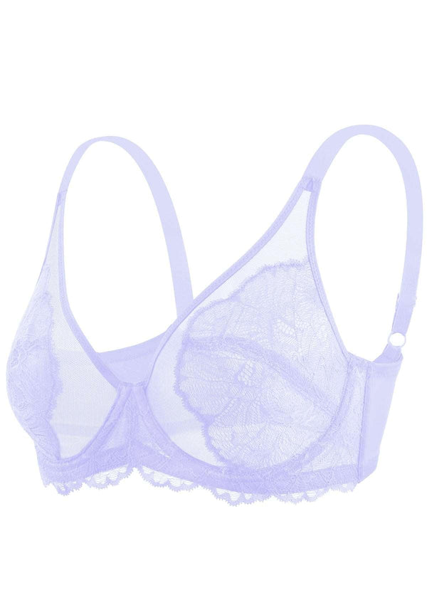 Blossom Purple Unlined Lace Bra
