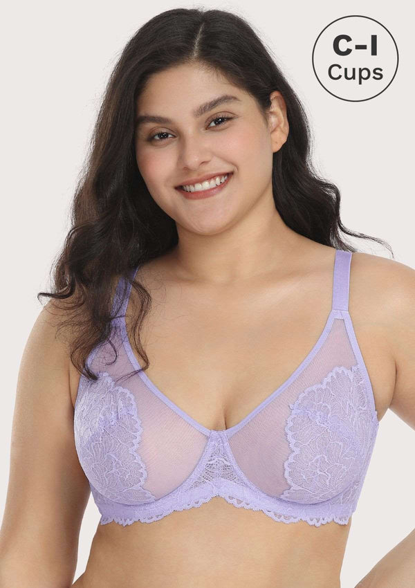 Blossom Purple Unlined Lace Bra