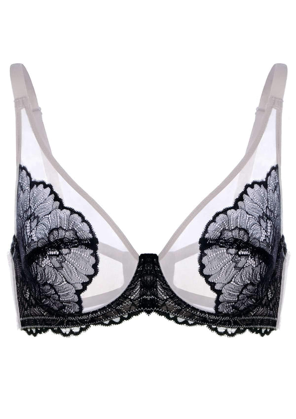 Blossom Unlined Black Lace Bra