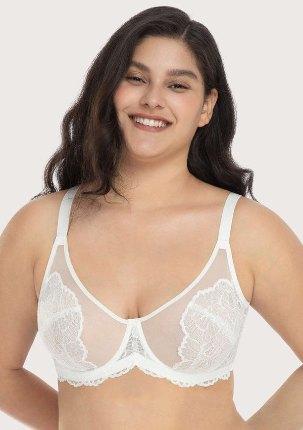 Blossom Dusty Peach Unlined Lace Bra