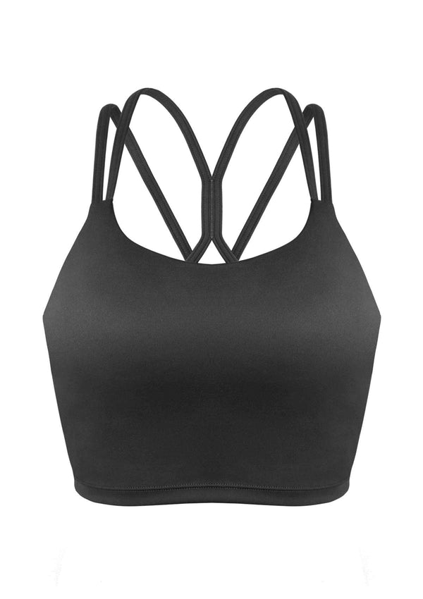 Wireless Low-Impact Crisscross Padded Sports Singlet Sports Bra