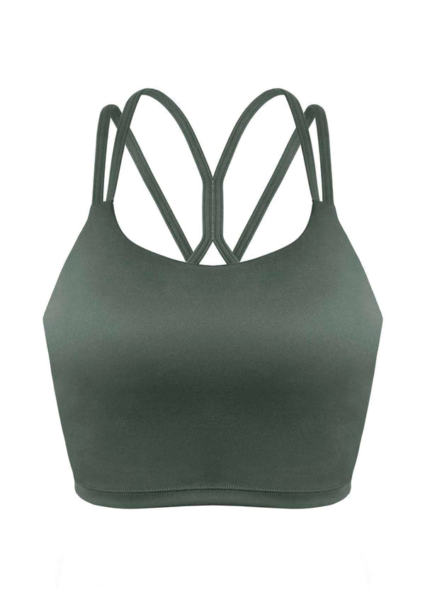 Wireless Low-Impact Crisscross Padded Sports Singlet Sports Bra