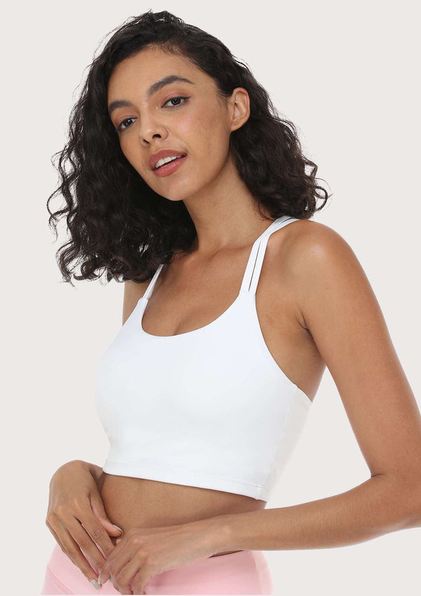 Wireless Low-Impact Crisscross Padded Sports Singlet Sports Bra