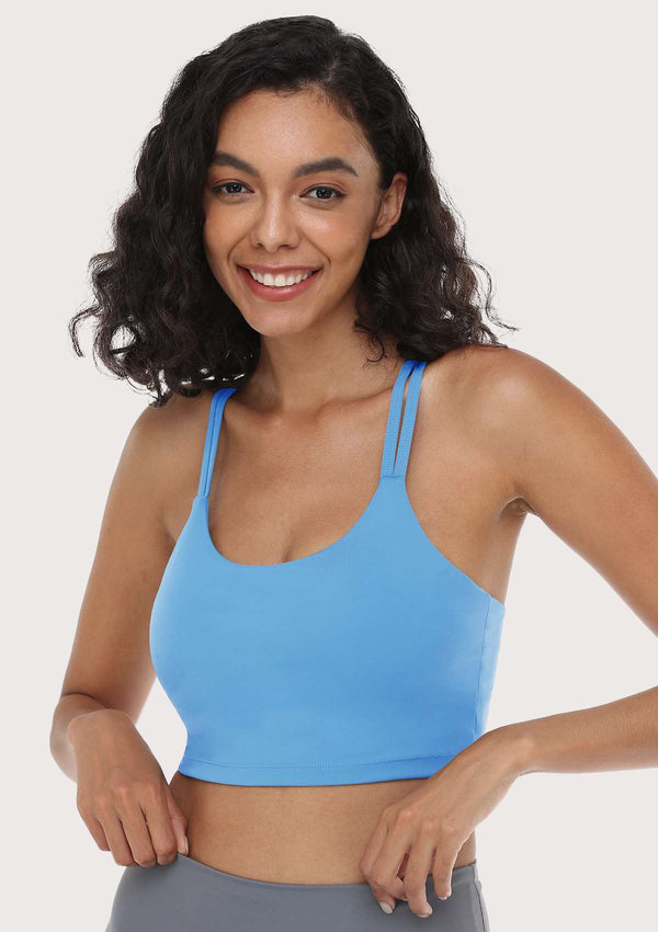 Wireless Low-Impact Crisscross Padded Sports Singlet Sports Bra