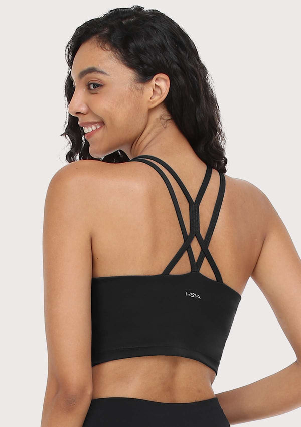 Wireless Low-Impact Crisscross Padded Sports Singlet Sports Bra