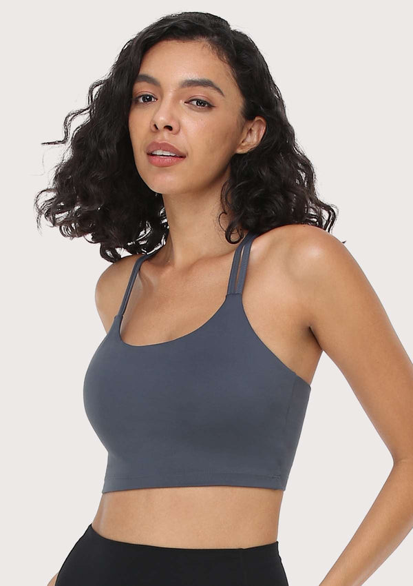 Wireless Low-Impact Crisscross Padded Sports Singlet Sports Bra